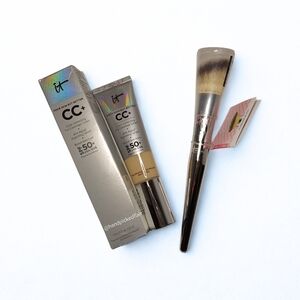 IT Cosmetics CC+ Cream Foundation +  Love Beauty Fully Flawless Brush Duo BNIB